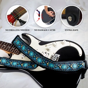 Guitar Strap Woven, Guitar Accessory, Guitar player gift for him boyfriend image 9