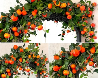 Handmade Artificial Orange Fruit Garland, 120cm Realistic Decor