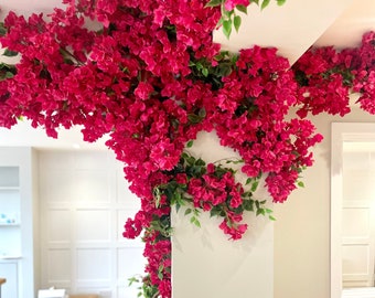 Guirlande de bougainvilliers artificiels 150 cm, guirlande de fleurs de faux bougainvilliers, fleurs de bougainvilliers d'intérieur, d'extérieur, guirlande de fleurs de luxe