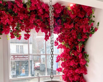 Artificial Fuchsia Bougainvillea Garland, Faux Bougainvillea Flower Garland, Luxury Artificial Bougainvillea Flowers, Wedding Flower Decor