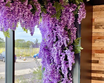 Artificial Wisteria Vine Garland, Luxe Wisteria Garland for Indoor/Outdoor, Hanging Wisteria Garland, Wisteria Flowers For Garden