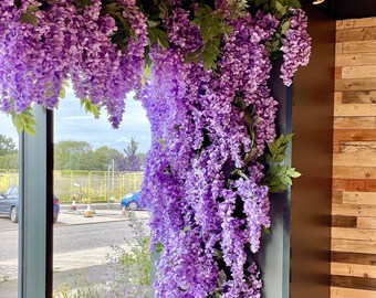 Artificial Wisteria Garland, Luxe Wisteria Garland for Indoor/Outdoor, Hanging Wisteria Garland, Wisteria Flowers For Garden