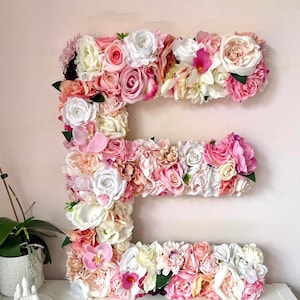 Custom Flower Letter, Nursery  Large  Flower Letter, Wall Decor, Baby Shower Decor, Floral Initial, Letter Monogram