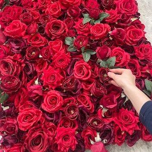 Red Rose Flower Wall, Red Flower Wall Backdrop, Wedding/Event Backdrop, Flower Wall Art, Red Rose Decor, Wedding Backdrop, Gift For Her
