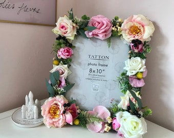 Flower Photo Frame | 3D Flower Frame, Personalised Frame, Wedding Gift | Floral Picture Frame, Wedding Gift | Baby Shower  Decor