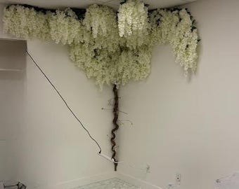 Artificial White & Ivory Wisteria Garland — Elegant Faux Flower Garland for Wedding, Restaurant And Event Decor
