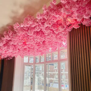 Artificial Cherry Blossom Ceiling Decor, Pink Cherry Blossom Garlands, Ceiling Flower Decor