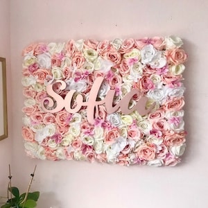 Benutzerdefinierte Blumenwand, Blumenwand, Kinderzimmerdekor, Salondekor, Blumenwandkulisse, Babyraumdekor, Schönheitssalondekor, Geschenk für die neue Mutter