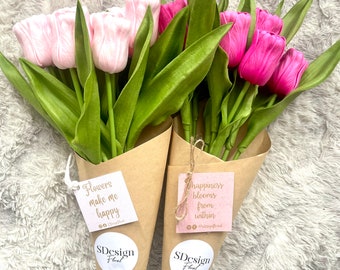 Artificial Pink Tulip Bouquet: Spring Floral Arrangement