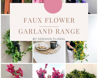 Ghirlanda di fiori artificiali da 40,6 cm, con foglie verdi, per primavera, estate, finta ghirlanda floreale per porta d'ingresso, parete, finestra, giardino, matrimonio, festival, decorazione
