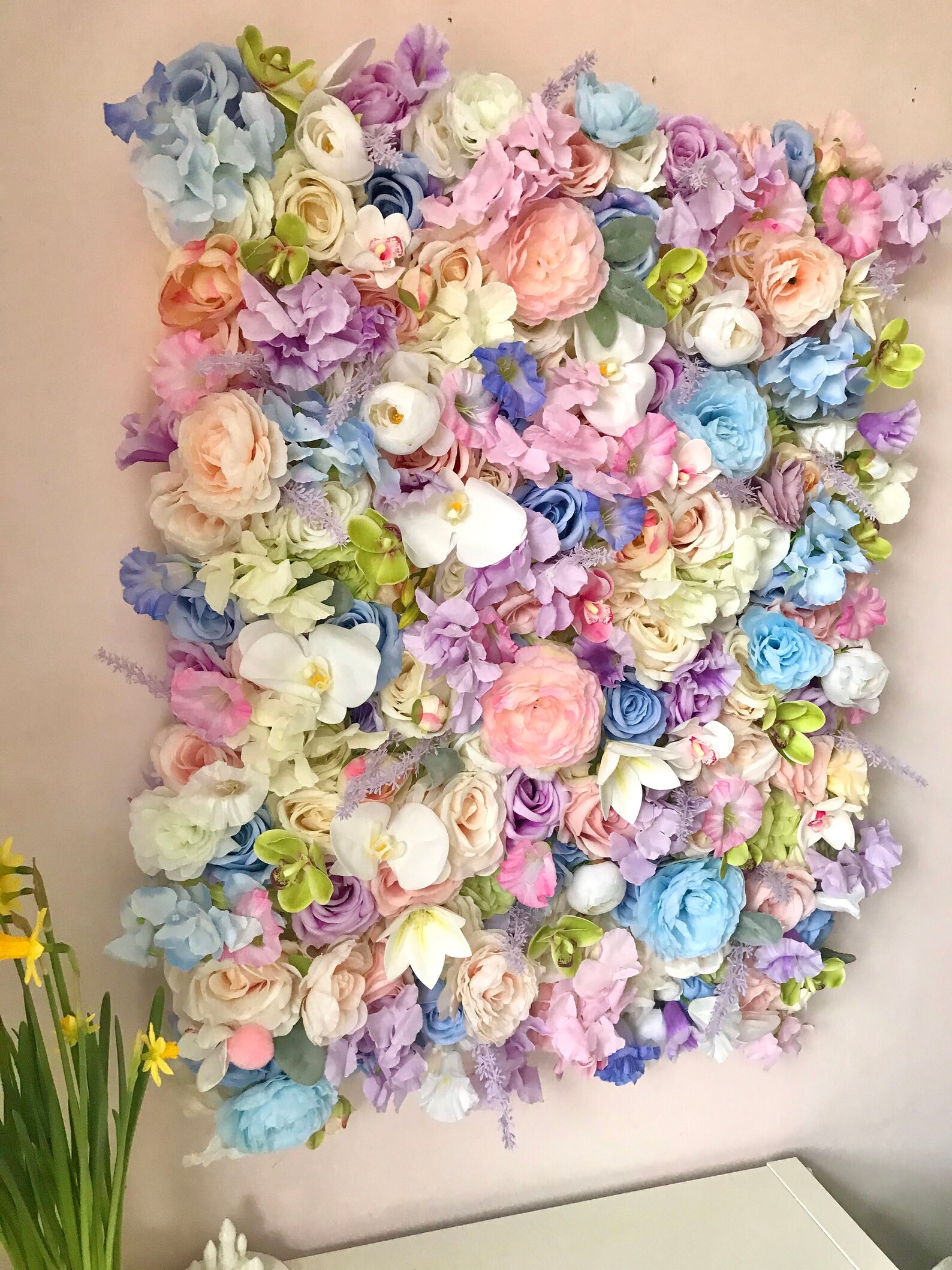 Custom Luxury Soft Pastel Flower Wall Flower Wall Backdrop Etsy