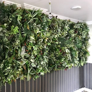 Faux Greenery Foliage Backdrop, Greenery Wall Bathroom, Artificial Plant Wall, Luxury Tropical Green Flower Wall, Greenery Wall Backdrop