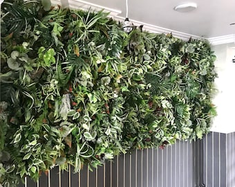 Luxury Artificial Greenery Wall Panel: 3D Foliage Backdrop (60x40 cm)