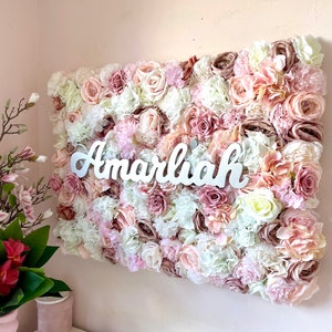 3D-Blumen-Wand-Kinderzimmer, kundenspezifische Baby-Namenskunst, kundengebundenes Kinderzimmerdekor, Geschenk für neue Mutter, Babyparty-Dekor