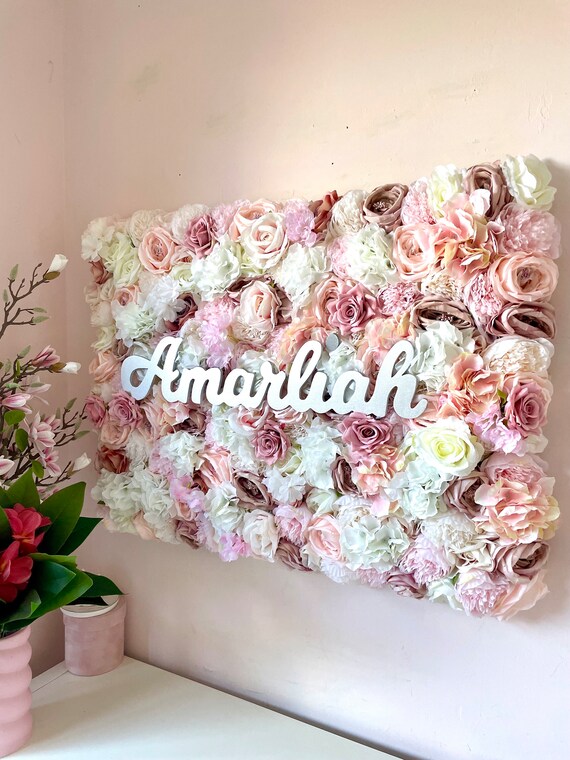 Custom 3D Flower Wall Art: Personalized Baby Name Nursery Decor