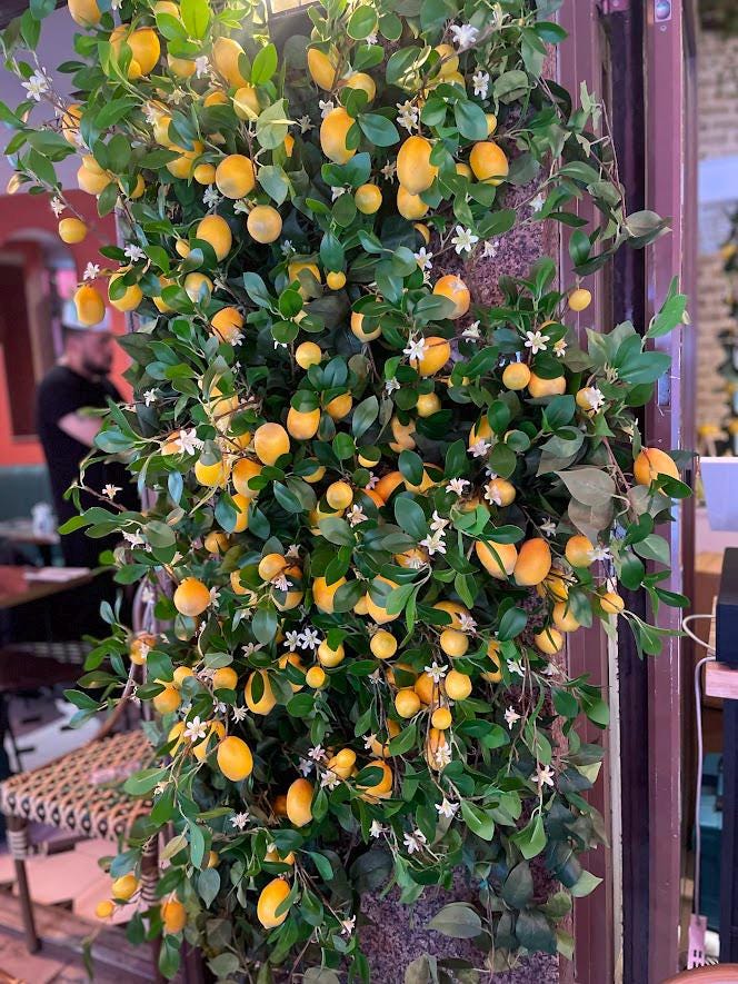 Ghirlanda Di Limoni Artificiali 100 Cm – Rami Con Frutti E Foglie Verdi – Decorazione Primaverile/estiva Per Casa
