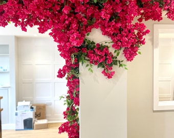 Guirlande de bougainvilliers fuchsia, décoration de devanture de magasin en bougainvilliers artificiels, bougainvilliers roses artificiels