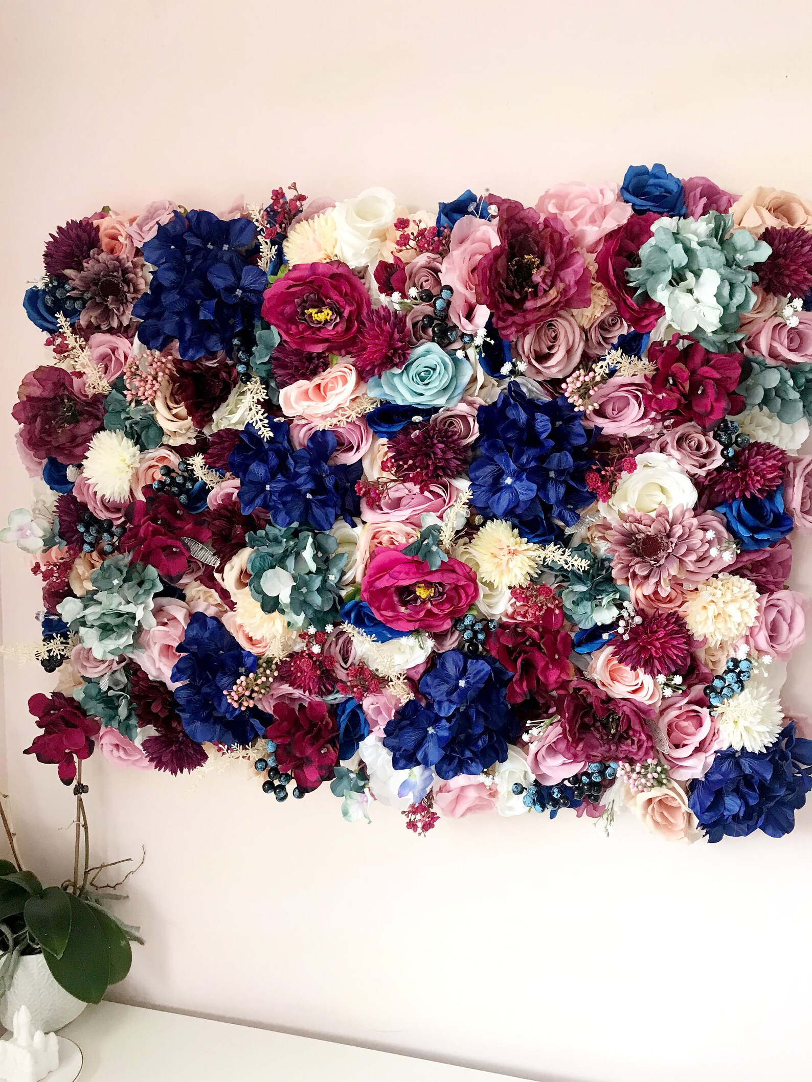 Purple Flower Wall Wedding Flower Backdrop Salon Flower Etsy UK