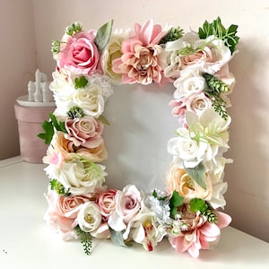 Custom Floral Photo Frame, Flower Picture Frame, Bereavement Gift, Photo Frame, Pink Floral Photo Frame, Gift For Her, A4 size Photo Frame