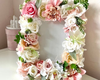 Marco de fotos floral personalizado: regalo de duelo, decoración con flores rosas