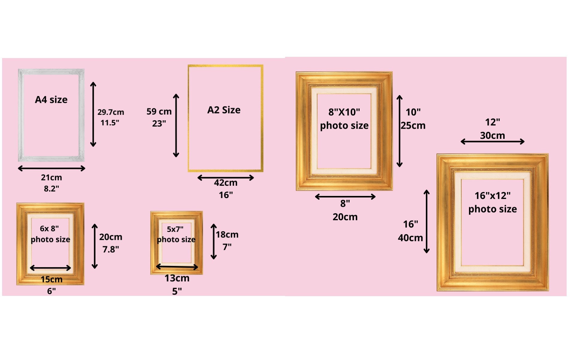 Floral Picture Frames in Various Sizes Floral Photo Frame Etsy UK