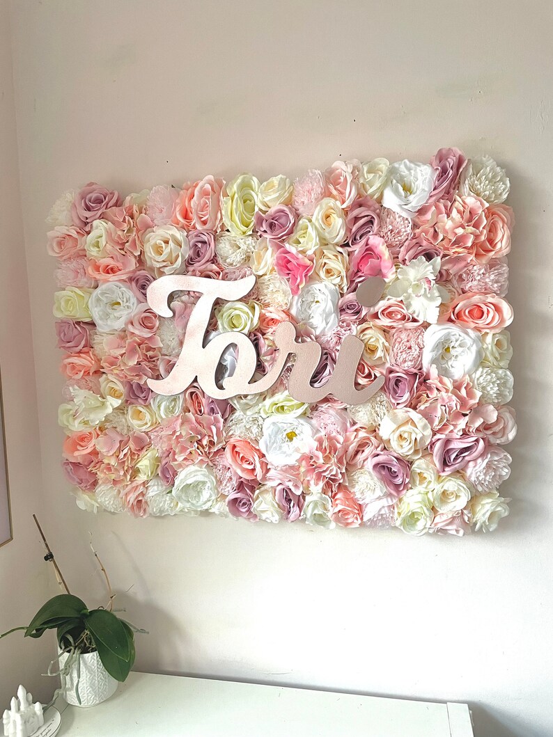 Custom Flower Wall Pink Floral Wall Nursery Decor Salon Etsy