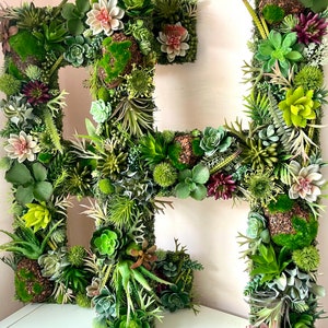 Giant Moss Letters, Large Succulent Wall Decor, Moss Forest Letters, Office Wall Decor, 3D Moss Letters, Greenery Wall Decor, Foliage