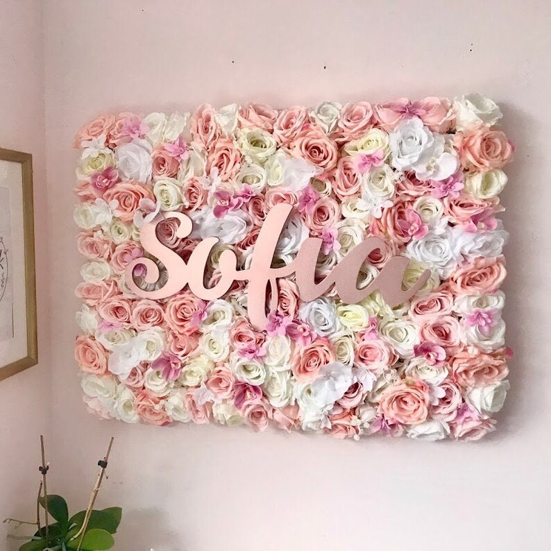 Pink and Gold Nursery Decor Flower Wall Nursery Floral Etsy UK