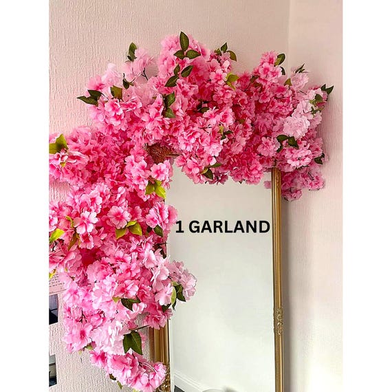 Pink Cherry Blossom Garland , Pink Blossom Garland Decor, Cherry