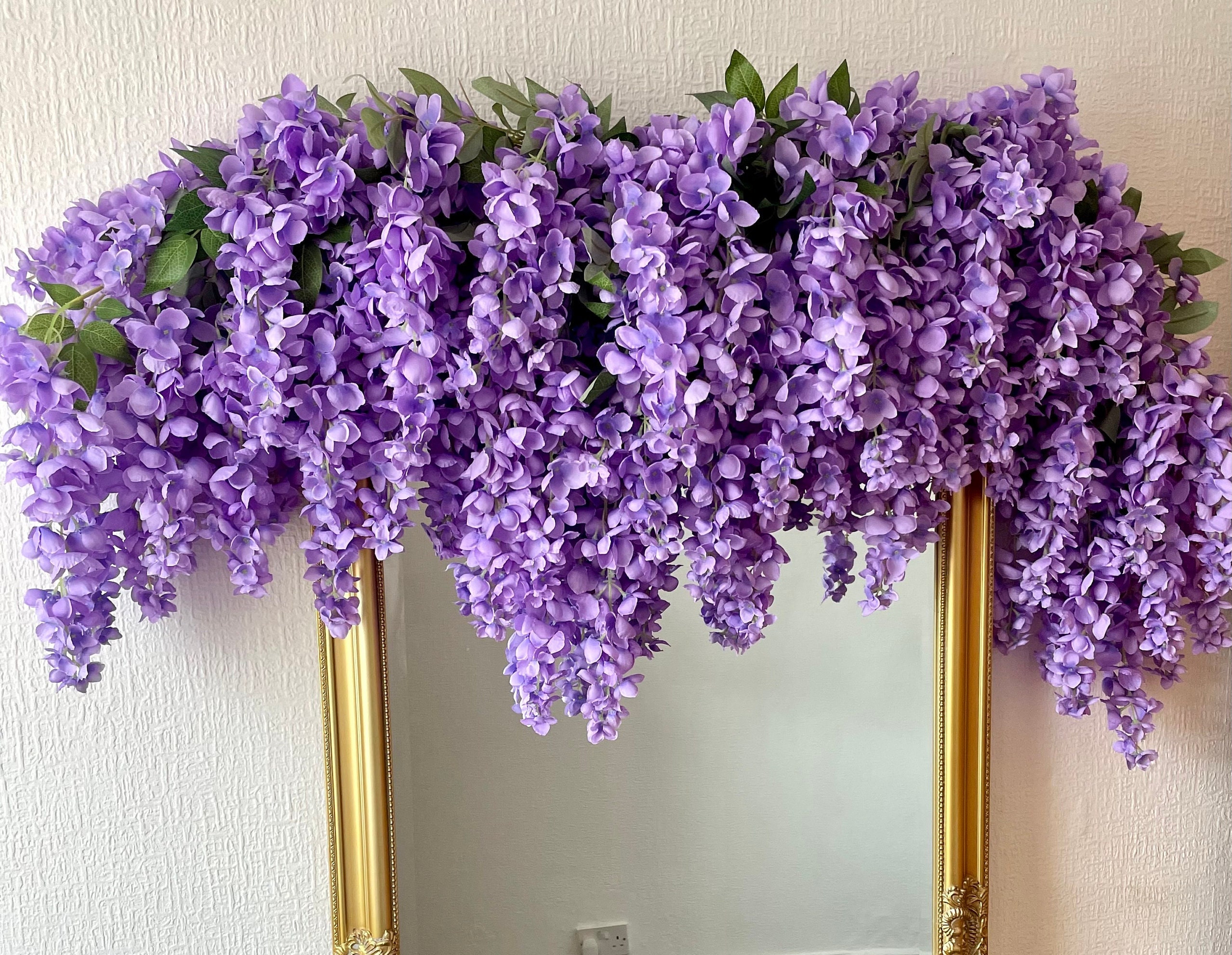 Wiueurtly Wisteria Artificial Flowers Garland Winter Flowers Artificial Hand Tied Flower Bouquet 5 Peonies North American European Style Garden Home