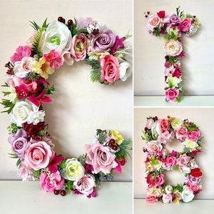 Large 3D Flower Letters, Floral Letters, Giant Flower Letters/Initials, Flower Logo Sign, Floral Sign, Nursery Flower Letters