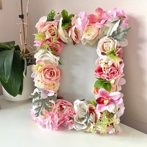 Moldura de flor, moldura de memorial, presente de luto, presente de lembrança, moldura de funeral floral, moldura de tamanho A4, moldura de flor
