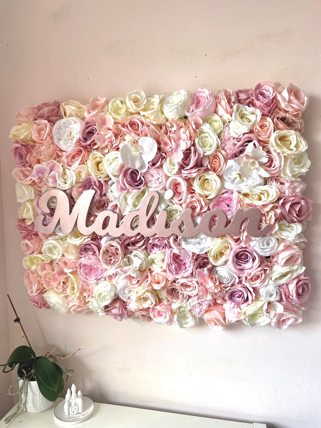 Cuore floreale rosa, decorazione da parete con fiori appesi, decorazione per cameretta dei bambini - Italia