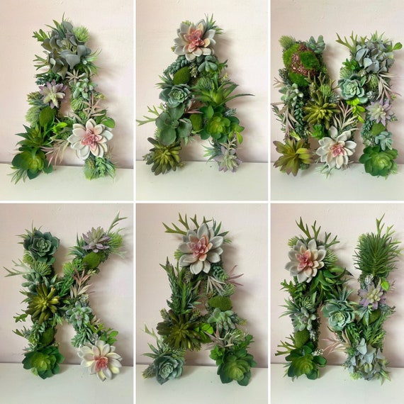 Large Moss Wall Letter: Faux Succulent Woodland Decor (60cm) - Etsy