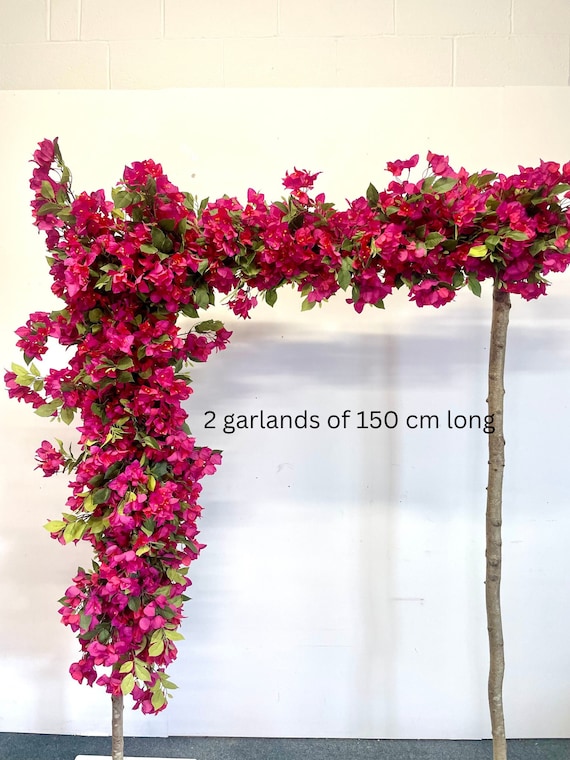 Finto Albero Di Bouganvillea Pensile 1,8 M - Pianta Artificiale Rosa Viola Per Decorazione Interni/Esterni - 5