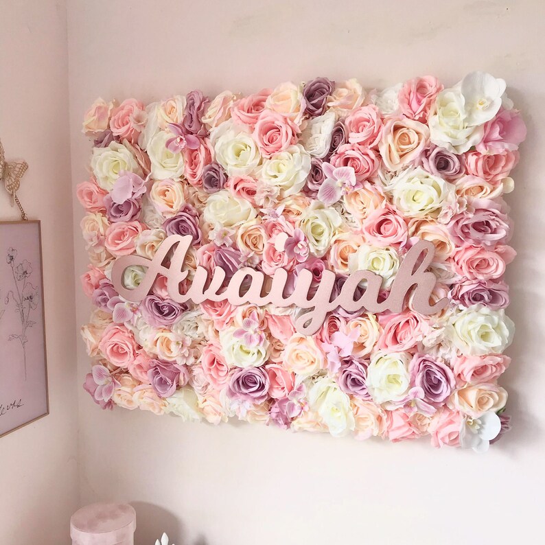Pink and Gold Nursery Decor Flower Wall Nursery Floral Etsy UK