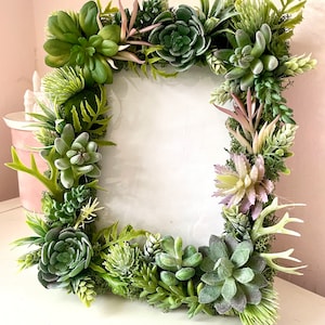 Moss Succulent Picture Frame,  Botanical Photo Frame, Woodland Frame, Wedding Gift Idea, Woodland Nursery Decor, Gift For Couple