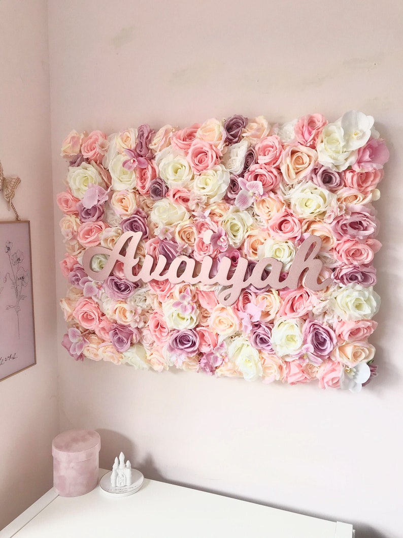 Custom Flower Wall Pink Floral Wall Nursery Decor Salon Etsy