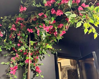 Artificial Bougainvillea Greenery Garland With Pink Flowers