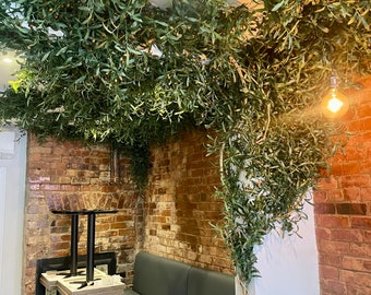 Artificial Olive Leaf Garland, Artificial Olive Garland With Fruit, Artificial Olive Tree Indoor, Bar/Restaurant Decor, Faux Olive Tree