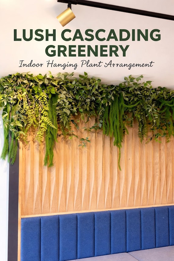 Artificial Mixed Greenery Garland, Trailing Ferns, Faux Green Wall Decor 1m