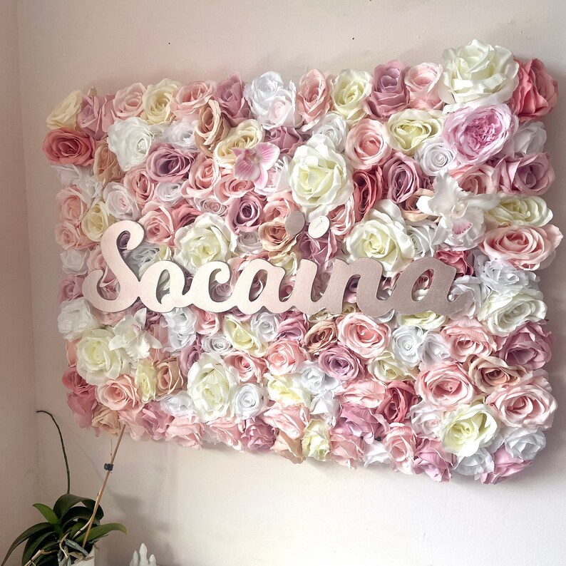 Pink and Gold Nursery Decor Flower Wall Nursery Floral Etsy UK