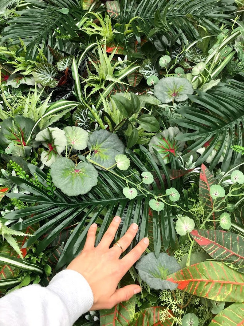 Artificial Greenery Wall Faux Foliage Backdrop Faux Greenery Etsy UK