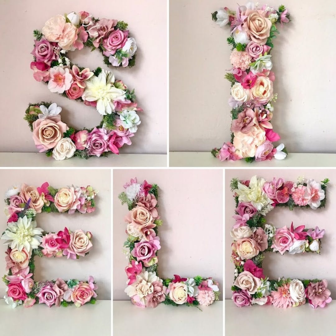 Floral Letter: 3D Flower Wall Decor, Woodland Nursery, Shabby Chic - Etsy
