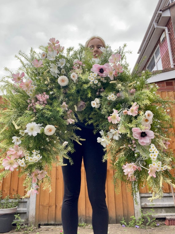 Large Wildflower Flower Garland, Wedding Flower Swag, Luxe