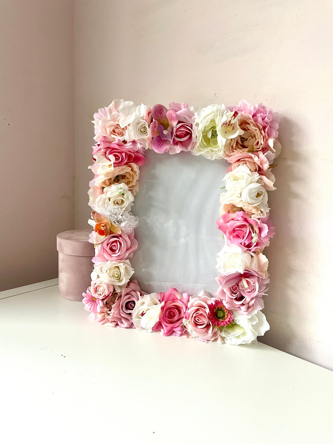 Floral Photo Frame Pink Photo Frame Custom Picture Frame Etsy