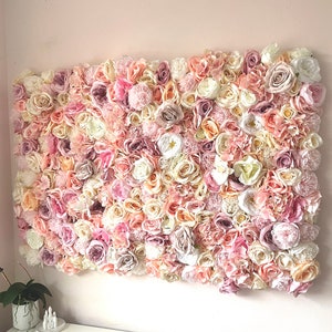 Flower Wall  Backdrop, Flower Wall Panels For Shop, Salon, Restaurant, Pink Flower Wall, Faux Flower Wall, Pink Nursery Flowers