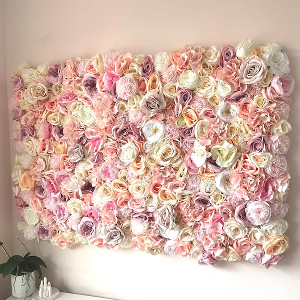 Flower Wall  Backdrop, Flower Wall Panels For Shop, Salon, Restaurant, Pink Flower Wall, Faux Flower Wall, Pink Nursery Flowers