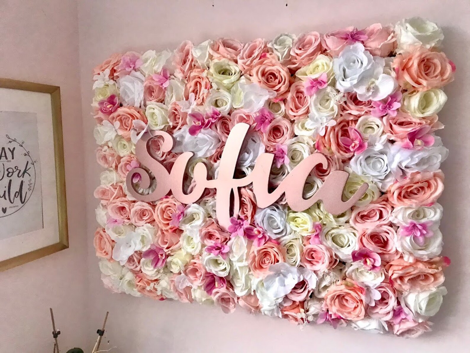 Custom Flower Wall Floral Wall Nursery Decor Salon Decor Etsy