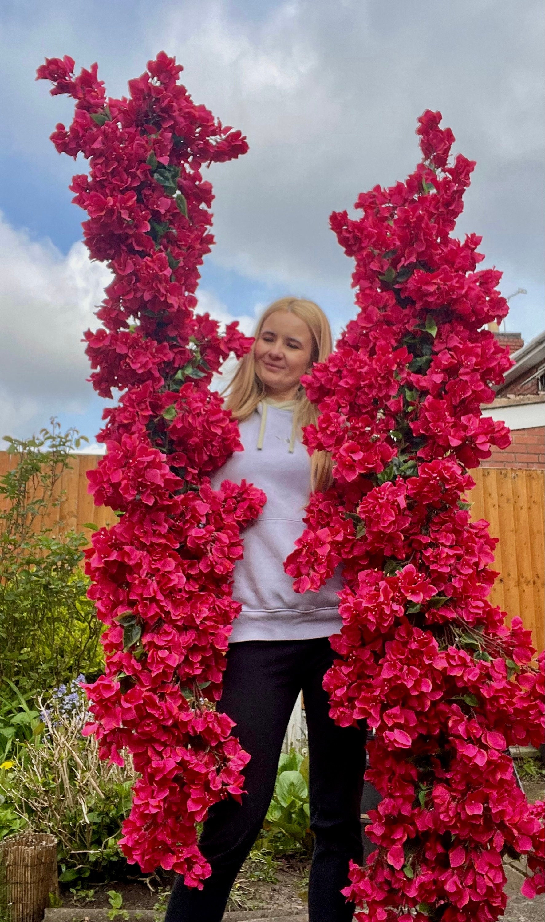 Luxury Artificial Bougainvillea Garland, Faux Bougainvillea Swag